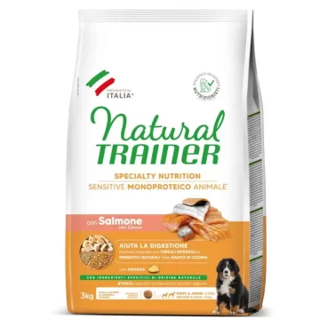 NT DOG SENSITIVE NO GLUTEN PUPPY&JUNIOR M/M SALMON-Vidutinių ir Didelių Veislių Jauniems Šunims su Lašiša (3kg.)