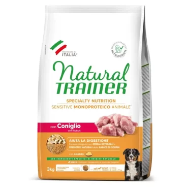 NATURAL TRAINER ADULT DOG - Sausas Maistas Šunims su Triušiena (3kg.)